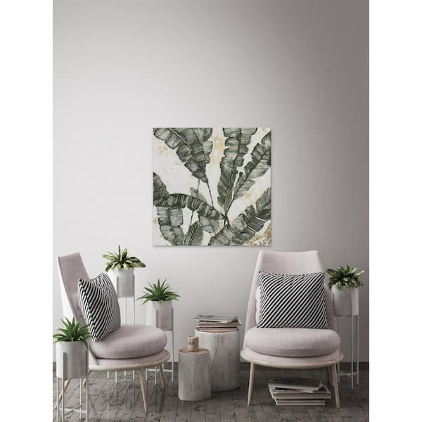 Unbranded 18 in. H x 18 in. W "Green Leaf II" by Marmont Hill Printed Canvas Wall Art