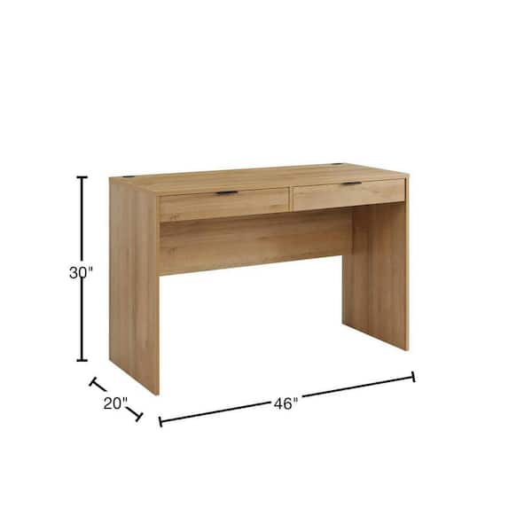 StyleWell Bromley 46 in. Rectangular Light Oak 2 Drawer Writing Desk OEHR 4630 1