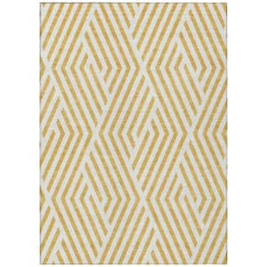 Chantille ACN550 Gold 9 ft. x 12 ft. Machine Washable Indoor/Outdoor Geometric Area Rug
