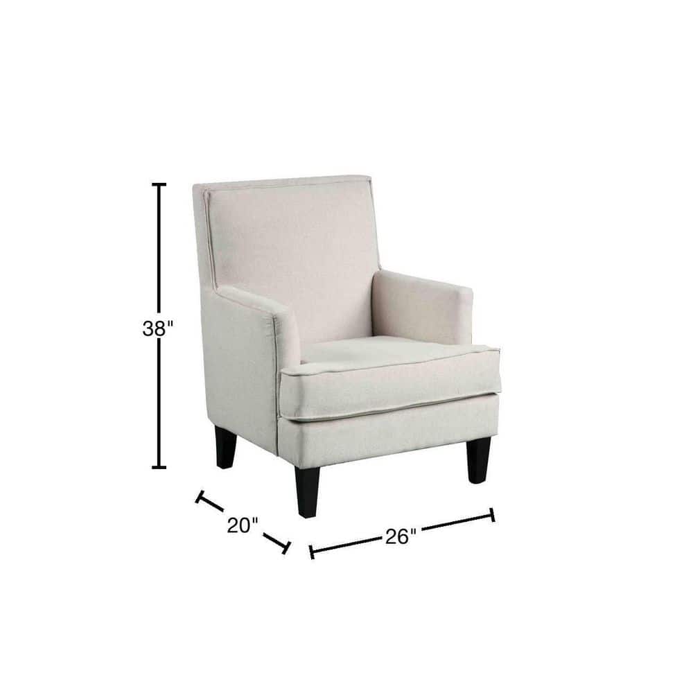 Classic Beige Velvet Accent Armchair with Manufactured Wood