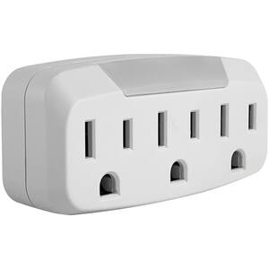 Stanley 30316 3-Outlet Wall Adapter with Illuminated On/Off Switch White 