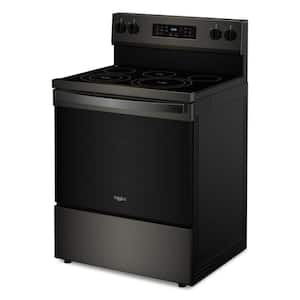 30 in. 5 Element Freestanding Electric Range in Black Stainless with Air Cooking Technology