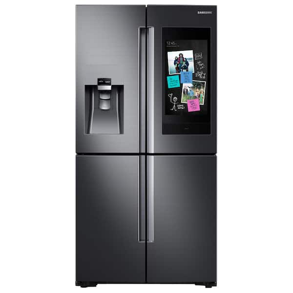 Samsung 27.9 cu. ft. Family Hub 4-Door French Door Smart Refrigerator in Fingerprint Resistant Black Stainless
