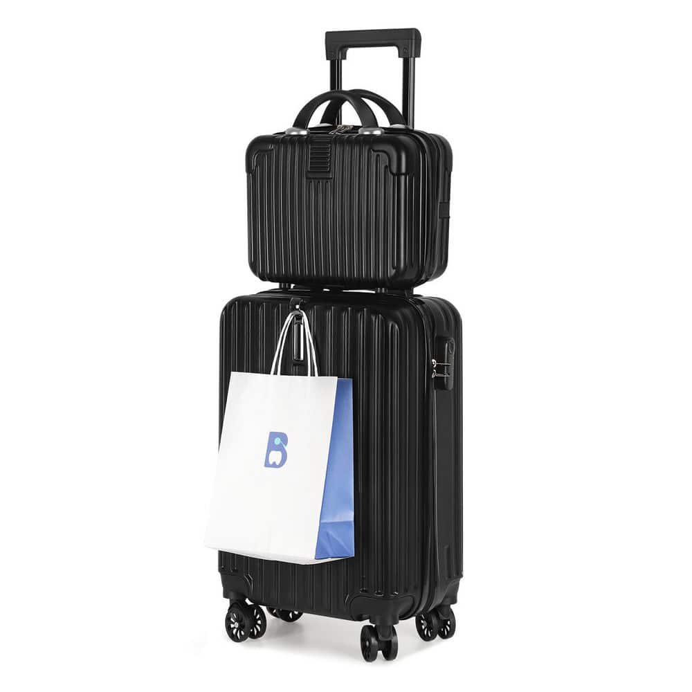 【美品】et.UNiVER Big collar setup ブラック Sサイズ HIKOLAYAE 2-Piece Black PC Hardside Spinner Luggage Set (14/20 in