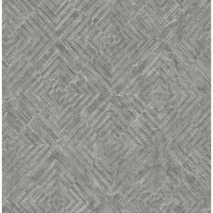Labyrinth Pewter Geometric Paper Strippable Roll Wallpaper (Covers 56.4 sq. ft.)
