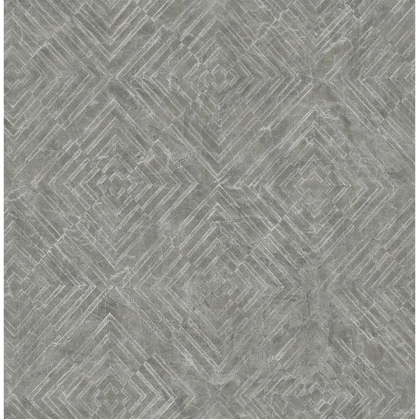 A-Street Prints Labyrinth Pewter Geometric Paper Strippable Roll Wallpaper (Covers 56.4 sq. ft.)