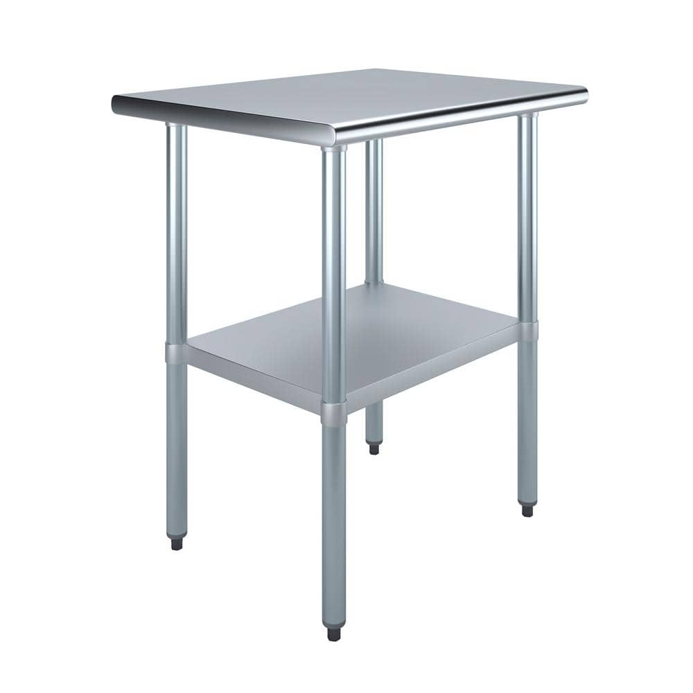 AMGOOD 24 in. x 30 in. Stainless Steel Kitchen Utility Table with ...