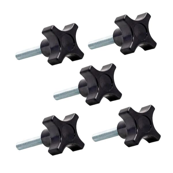 POWERTEC 1/4 in.-20 in., 2 in. L 4-Point Stud Knob (5-Pack)