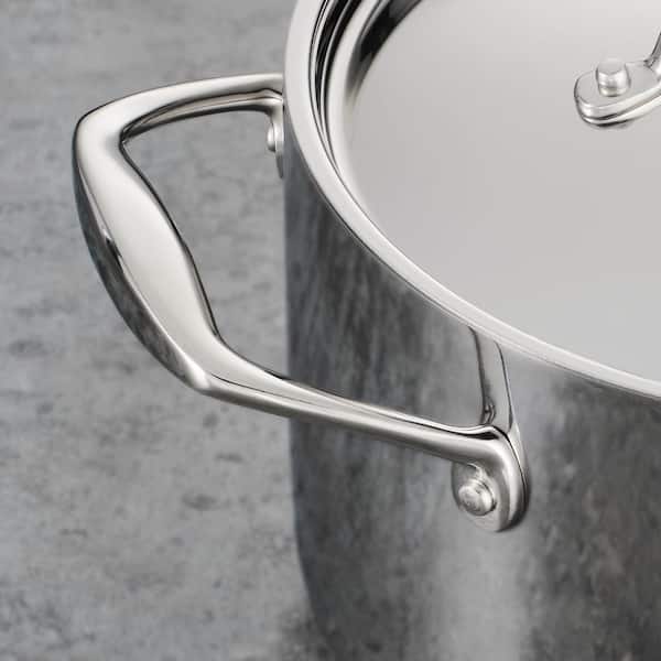 Gourmet Tri-Ply Clad 8 qt. Stainless Steel Stock Pot with Lid