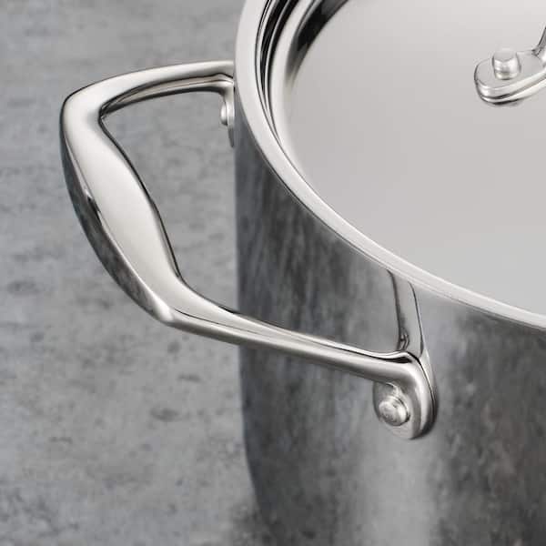Tri-Ply Clad 6 qt Covered Stainless Steel Deep Saut Pan