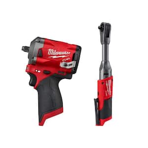 M12 FUEL 12V Lithium-Ion Brushless Cordless Stubby 3/8 in. Impact Wrench with 3/8 in. Extended Reach Ratchet