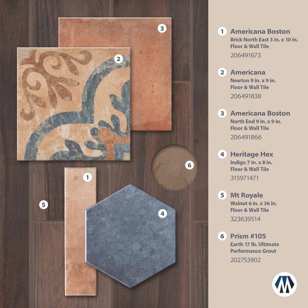 Merola Tile Americana Newton 8-3/4 in. x 8-3/4 in. Porcelain Floor and Wall  Tile (11.0 sq. ft./Case) FNUAM9NT - The Home Depot