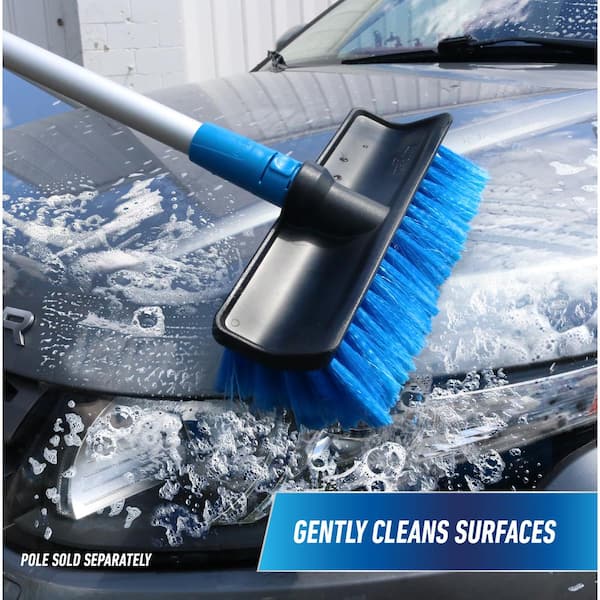 Lock-On Brush Bundle with 60 in. Aluminum Dual Ended Pole - Multi-Angle Wash Brush, Scrub Brush and Swivel Grout Brush