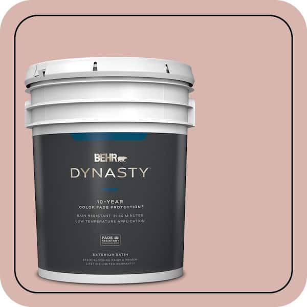 BEHR DYNASTY 5 gal. #170E-3 Bridal Rose Satin Enamel Exterior Stain-Blocking Paint & Primer