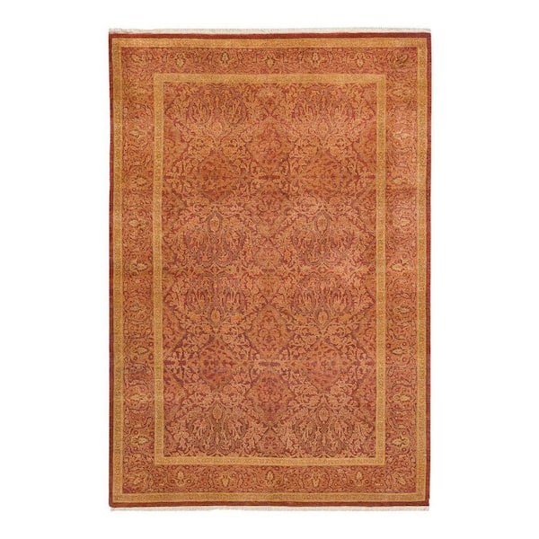 Mogul Orange 4  ft. x 6  ft. Oriental Wool Indoor Area Rug