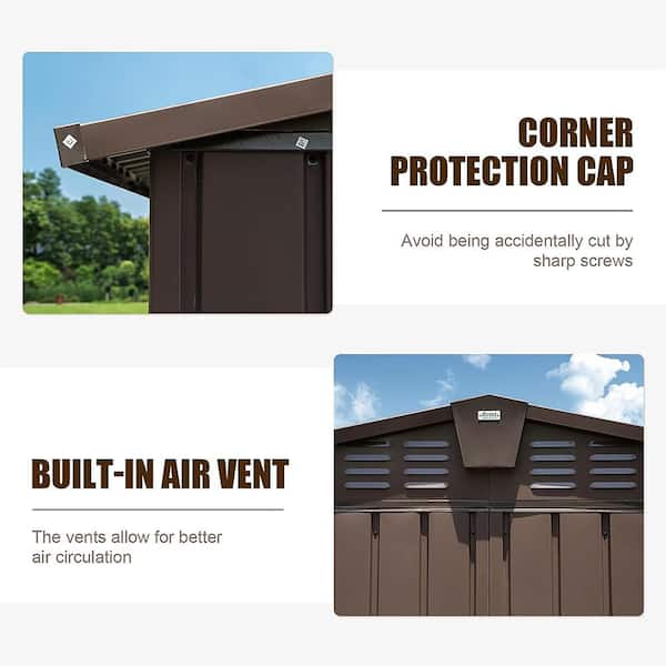11 ft. W x 13 ft. D Metal Shed with Double Door (143 sq. ft. )