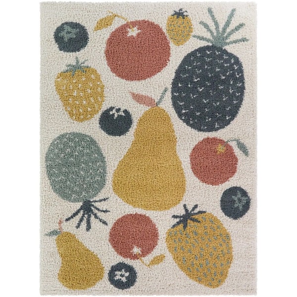 Pomelo Yellow 4 ft. x 6 ft. Fruit Area Rug