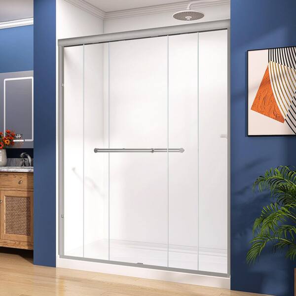 ウェア V Zeafive 56 to 60 in. W x 75 in. H Double Sliding Shower Door in