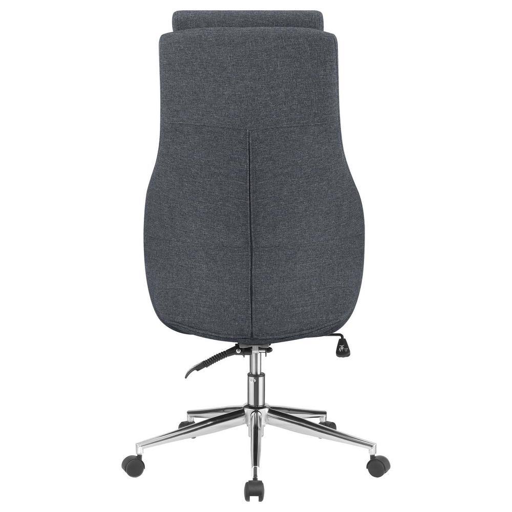 Gray Leatherette and Fabric High Back Executive Chair with Adjustable Arms
