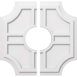 1 in. P X 7-1/4 in. C X 22 in. OD X 7 in. ID Haus Architectural Grade PVC Contemporary Ceiling Medallion, Two Piece