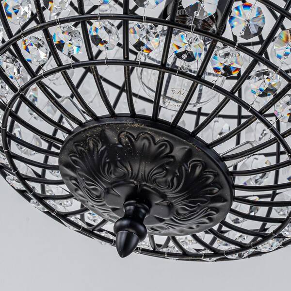 EDISLIVE Allenglade 1-Light Black Crystal Chandelier for Dining