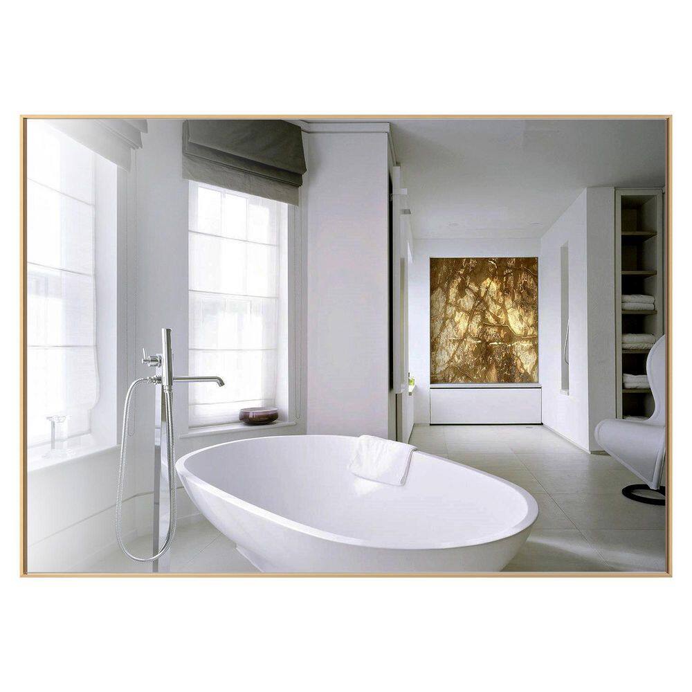 Elegant Gold Aluminum Framed 48"x36" Rectangular Vanity Mirror