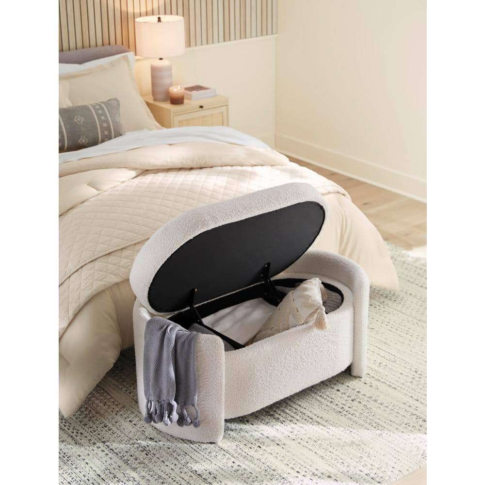 Gray and Cream Embroidered Lumbar Pillow, 36 x 14 Inch