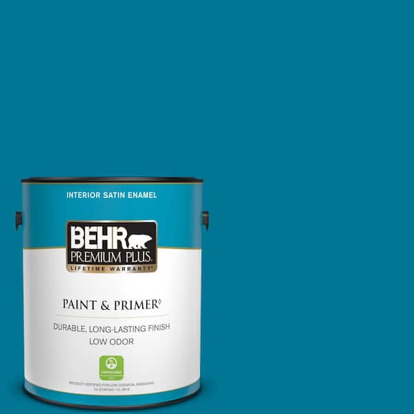 BEHR PREMIUM PLUS 1 gal. #S-G-520 Blue Luxury Satin Enamel Low Odor Interior Paint & Primer