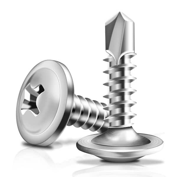#8 x 3/4 in. 410-Stainless Steel Phillips Truss Head Self Drilling Sheet Metal Screw (100-Pack)