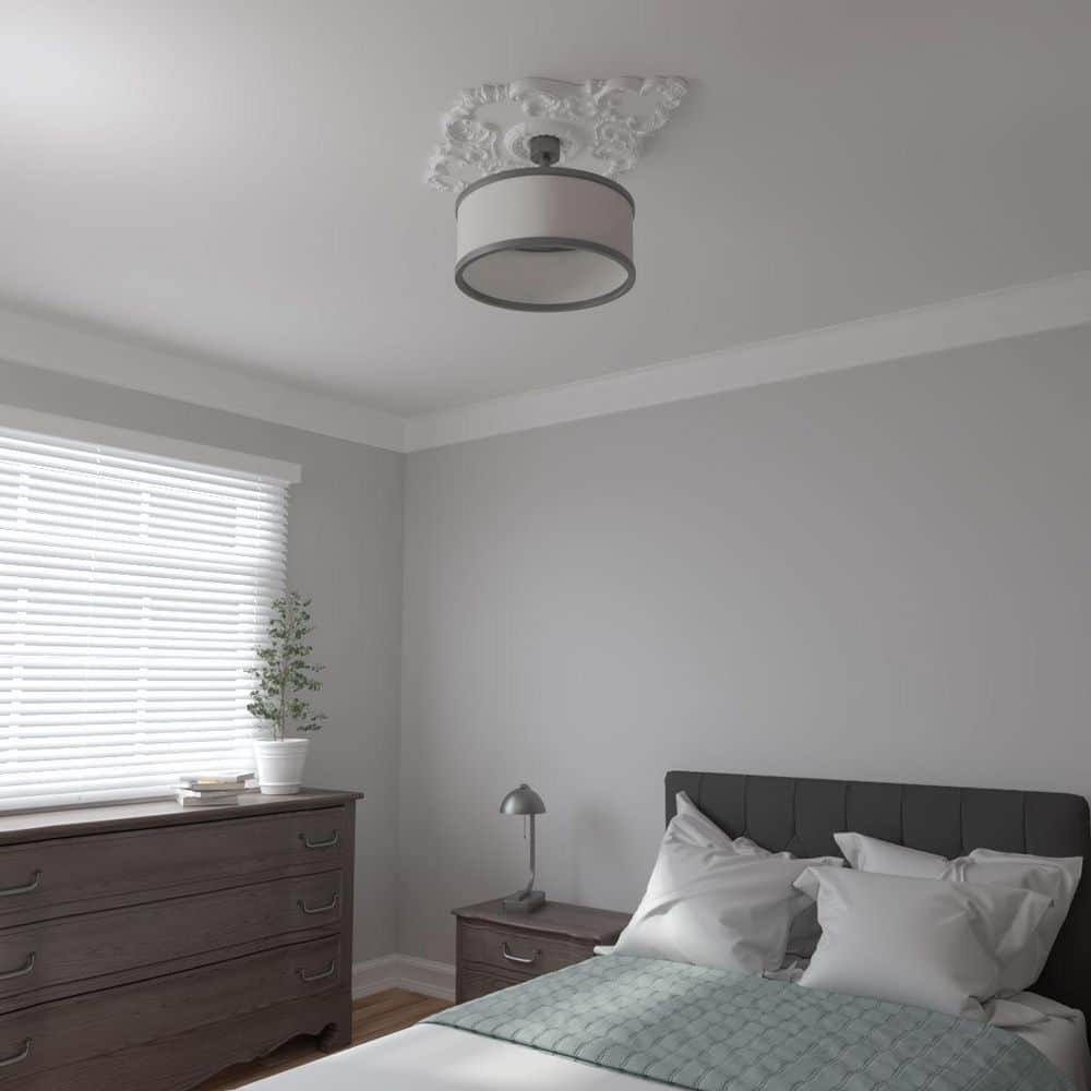 Primed White Polyurethane Piedmont Ceiling Medallion, 37" x 26"
