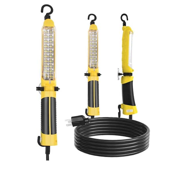120 Volt LED Trouble Light Handheld Corded Work Light with Magnet and Swivel Hook for Garage and Workshop