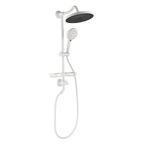 4-Spray Patterns Hand Shower and Showerhead Combo Kit Wall Bar Shower Kit in White
