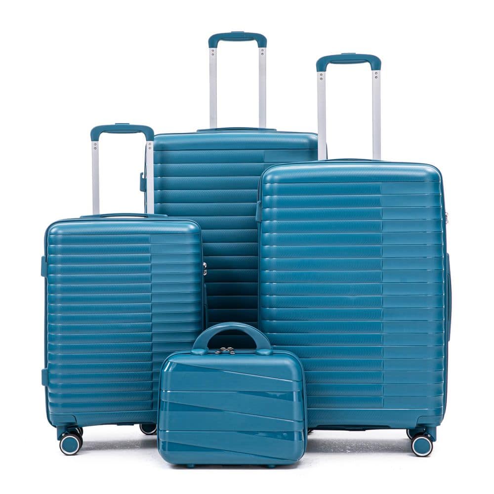 4-Pieces Blue Polypropylene Luggage Set with Carry on Suitcase and Iron Pull Rod price history on PriceWatchPro