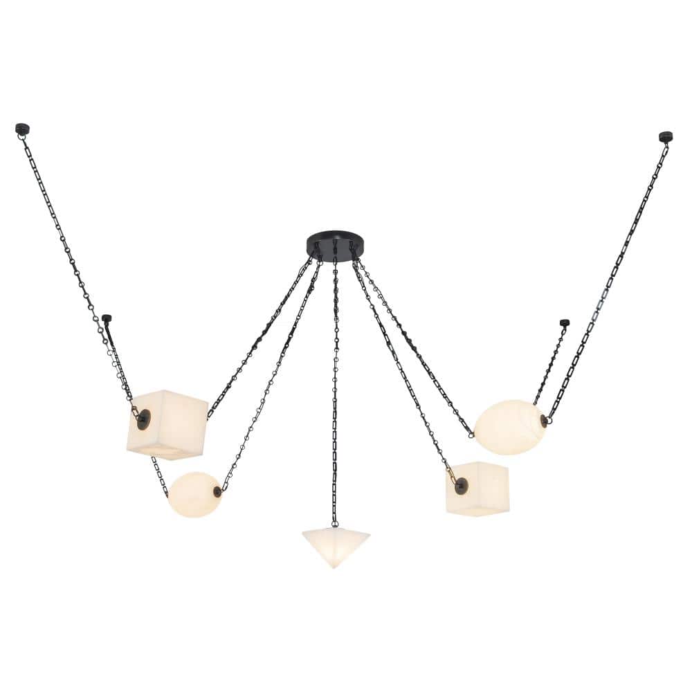 Mineral 5-Light Alabaster dimmable LED Chandelier with Urban Bronze Finish price history on PriceWatchPro