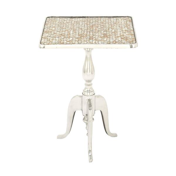 Litton Lane 15 in. x 22 in. Silver Square End/SideTable