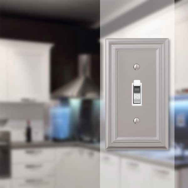 Continental 1 Gang Toggle Metal Wall Plate - Satin Nickel