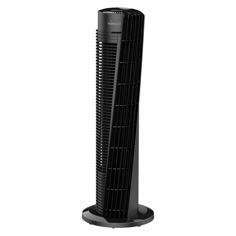 Black Remote Controlled Oscillating Tower Fan with Four Speeds