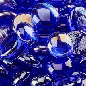 10 lbs. Semi-Reflective Deep Sea Blue Fire Glass Beads for Indoor and Outdoor Fire Pits or Fireplaces