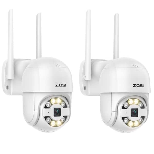 ZOSI 1080p Wi-Fi Pan/Tilt Security Camera, Wireless Surveillance System with Human Detection, 2-Way Audio (2-Pack)