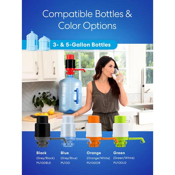Generic Manual Water Dispenser For 5-6 Gallon Bottle, Easy Hand Pump Dispenser For Camping Home Office Outdoor Drinking, Secure Fit On Top