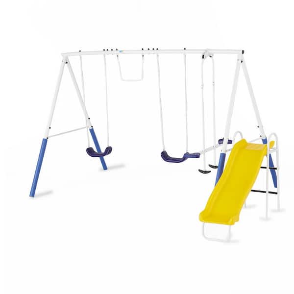 XDP Recreation Blue Ridge Play Outdoor Backyard Playset Kids Swing Set with Slide