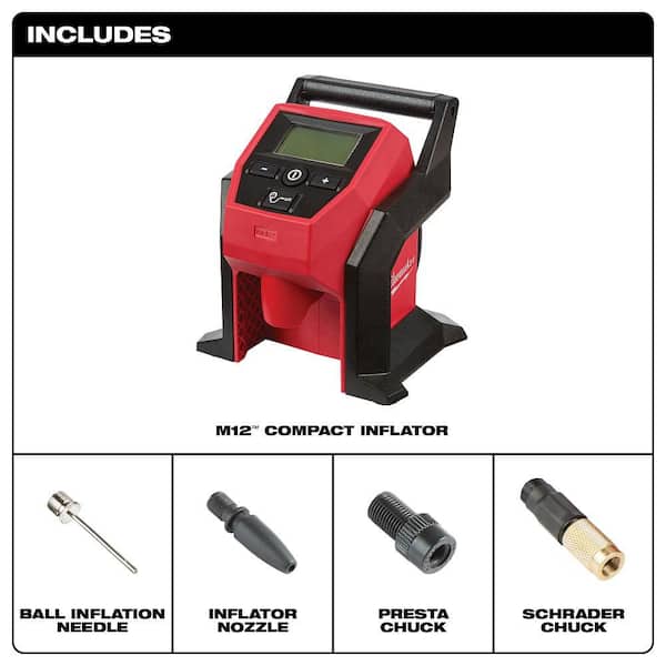 Milwaukee - M12 12-Volt Lithium-Ion Cordless Electric Portable Inflator (Tool-Only)