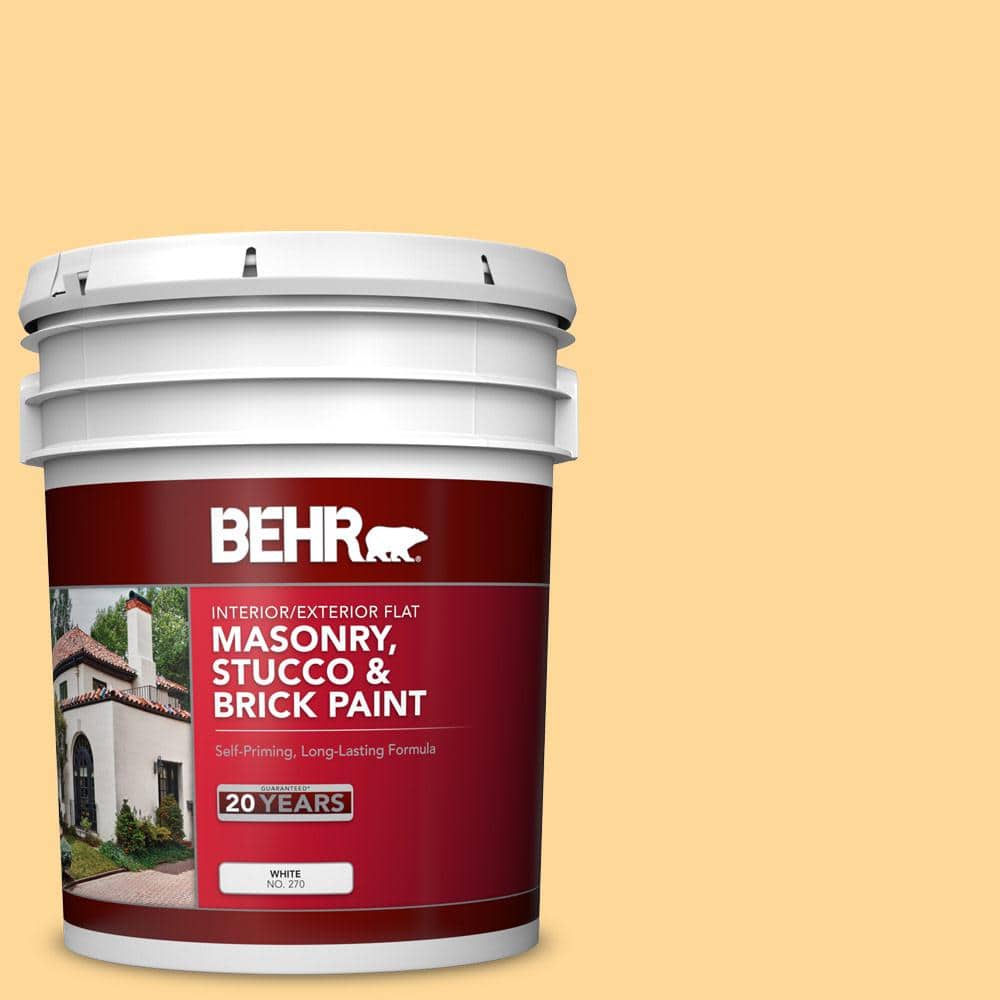 5 gal. #P250-3 Marsh Marigold Flat Interior/Exterior Masonry, Stucco and Br