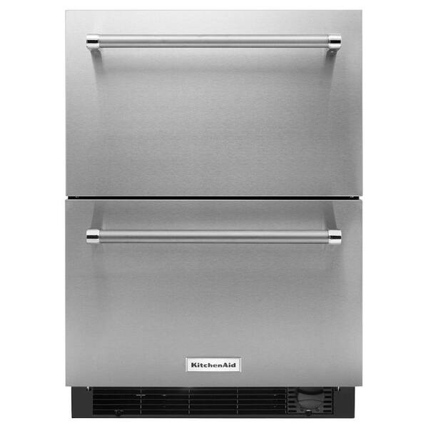 KitchenAid 4.7 cu. ft. Double Drawer Freezerless Refrigerator in Stainless Steel, Counter Depth
