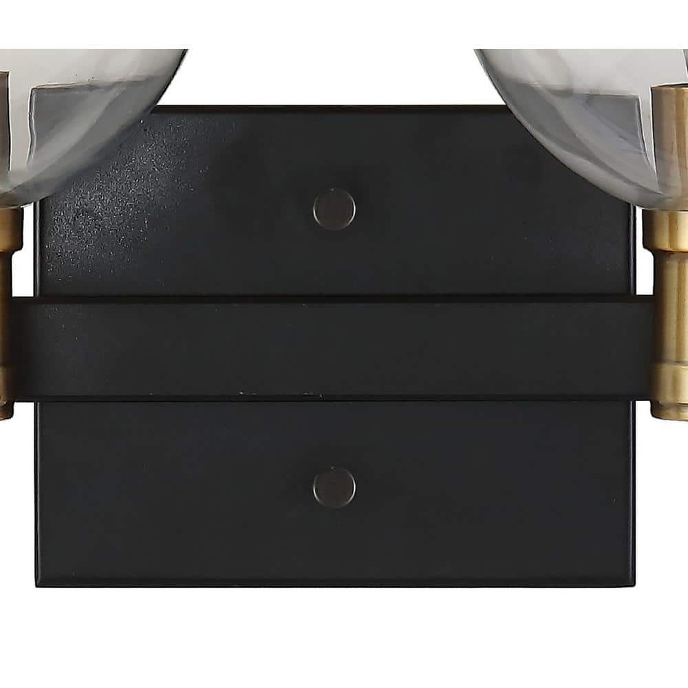 Marais 14.5" Black and Brass Iron Bathroom Vanity Light