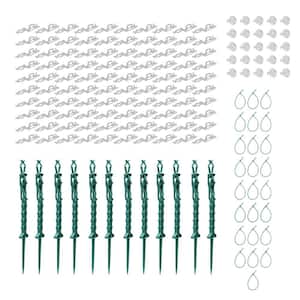 Premium Holiday Decorating Set Includes Christmas Light Clips, Stakes & Garland Ties for Indoor and Outdoor Decor, 162pc