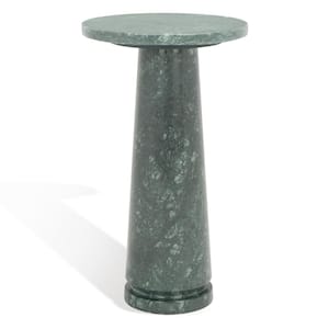 Valentia 10 in. Green Round Marble End Table