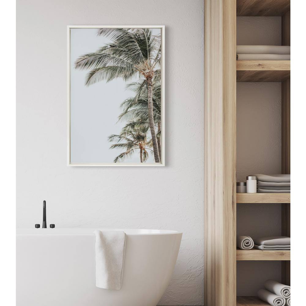 Sylvie Palm Trees Framed Canvas Wall Art, 23x33, White