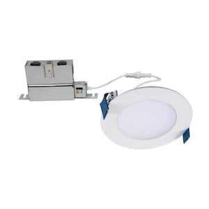 HLB 4 in. Adjustable CCT Canless IC Rated Dimmable Indoor, Outdoor Integrated LED Recessed Light Kit