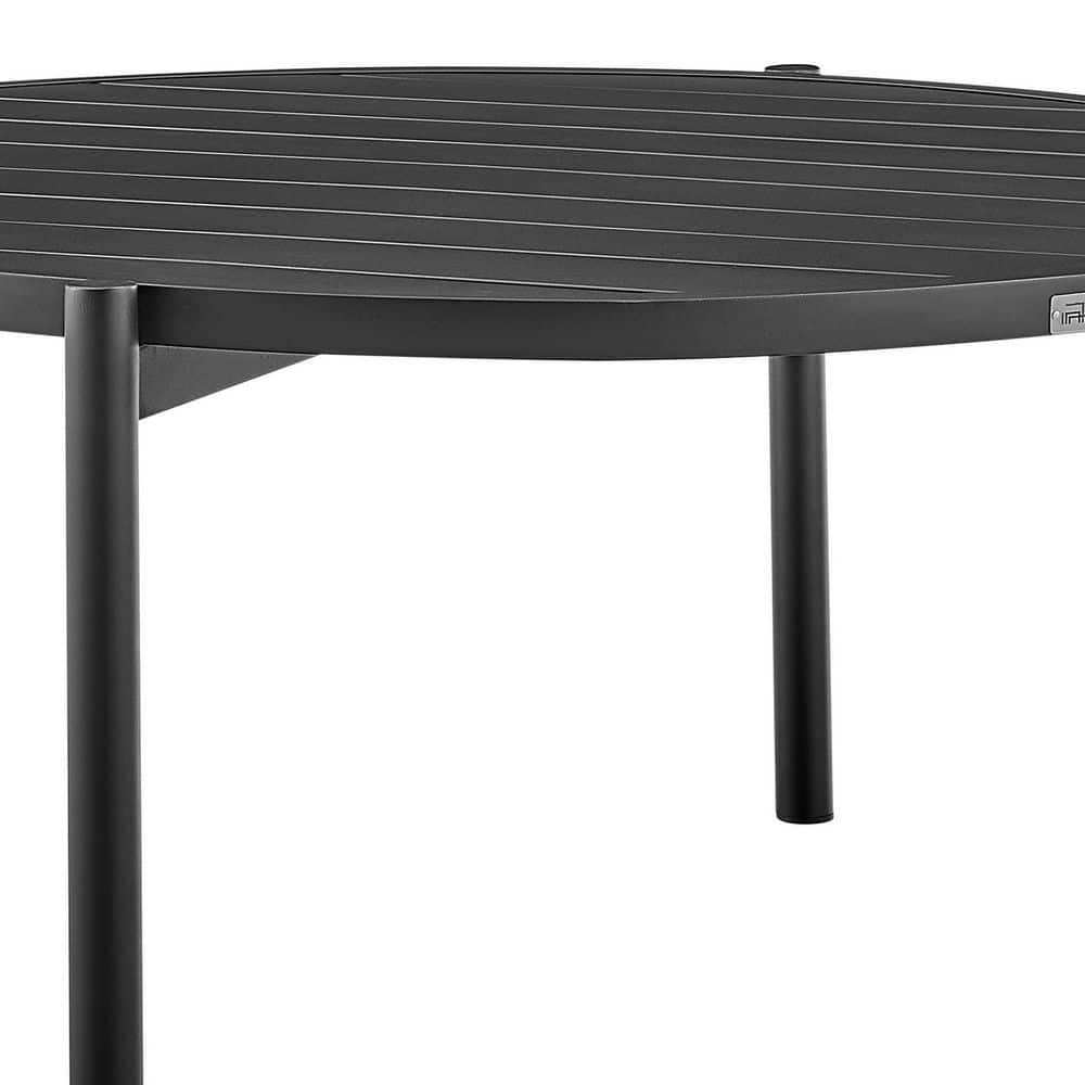 Tiffany Black Aluminum Round Outdoor Coffee Table